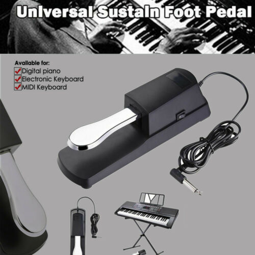 Universal Sustain Pedal w/ Polarity Switch 1/4 Jack for Electric Piano  Keyboard